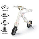 The Cruzaa Electric Scooter - 35km Range, 25km/h Top Speed, Bluetooth Speakers & USB - Racing White