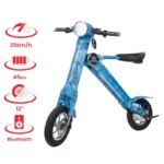 Limited Edition Cruzaa Electric Scooter - 45km Range, 35km/h, Bluetooth & Speakers, USB Charging - Denim Blue