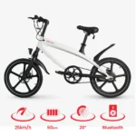 High-Performance Racing White E-Bike with Built-in Bluetooth Speakers & 60km Range