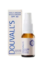 Douvall's Argan Daily Moisturiser with SPF30 UVA/UVB Protection 15ml - Vegan & Chemical-Free Sun Protection