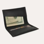 Elegant Two Fold Card Case - Premium Leather with Grey Accent Stitching | Luxurious & Durable