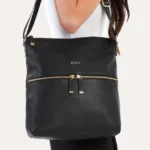 Zip Tote Bag - Genuine Pebble Leather Shoulder Tote with Adjustable Strap | Versatile & Stylish