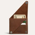 Elegant Wing Fold Leather Card Case - Compact & Stylish Wallet for Men and Women | Premium Leather, Unique Design