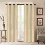 Denver Embossed Faux Silk Blackout Curtain Panel Pair Elegant, Energy-Saving Curtains