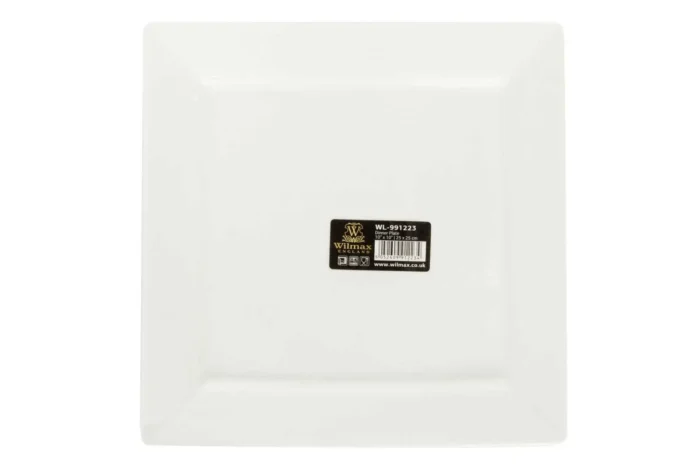 Elegant White Porcelain Dinner Plate 10" x 10" | 25 cm x 25 cm - Premium Tableware by WILMAX - Image 7