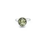 ESSENTIALS Green Amber Solitaire Ring - Minimal & Modern Jewelry Box Must-Have