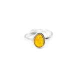 Amber ELEMENT Stacking Ring - Unique Baltic Amber & Sterling Silver Jewellery