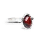 Cherry Amber ELEMENT Stacking Ring - Baltic Beauty Jewellery | Elegant Baltic Amber & Sterling Silver