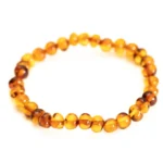 Elegant Cognac Amber Nugget Bead Bracelet - Organic Cut & Polished Finish | Timeless Amber Jewelry