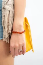 Elegant Cognac Amber Nugget Bead Bracelet - Organic Cut & Polished Finish | Timeless Amber Jewelry - Image 5