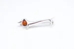 Dachshund Amber Dog Brooch - Sterling Silver Sausage Dog with Baltic Amber Ear - Image 3