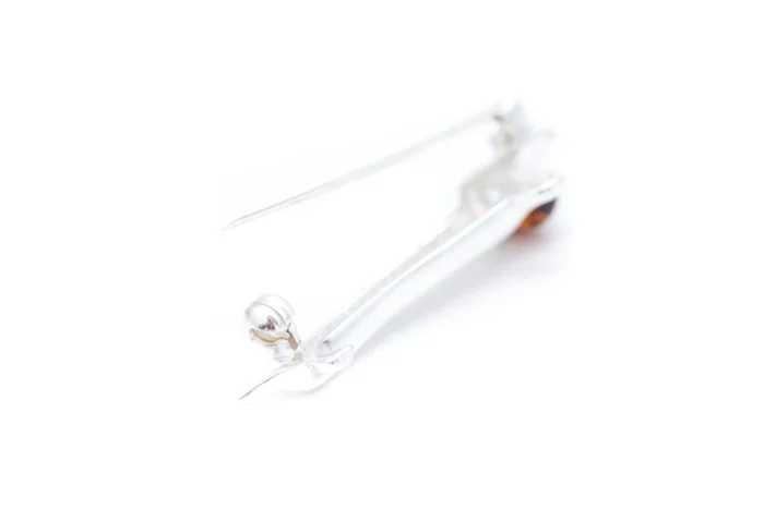 Dachshund Amber Dog Brooch - Sterling Silver Sausage Dog with Baltic Amber Ear - Image 5