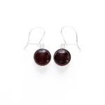 ESSENTIALS Cherry Red Amber Drop Earrings - Minimalist Sterling Silver Jewelry
