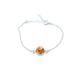 ESSENTIALS Link Chain Amber Bracelet - Minimal Baltic Amber Jewelry for Everyday Elegance
