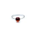 ESSENTIALS Mini Cherry Red Amber Stacking Ring - Elegant Everyday Jewelry