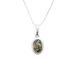 Elegant Mini Green Amber Quintessence Pendant - Timeless & Sophisticated Jewelry