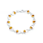 Minimal Amber Heart Bracelet - Delicate & Meaningful Jewelry | Elegant Amber Jewelry for Women