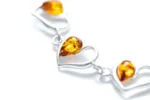 Minimal Amber Heart Bracelet - Delicate & Meaningful Jewelry | Elegant Amber Jewelry for Women - Image 3