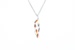 Multicolour Intertwined Pendant | Unique Baltic Amber & Sterling Silver Jewelry