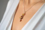 Multicolour Intertwined Pendant | Unique Baltic Amber & Sterling Silver Jewelry - Image 2