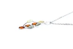 Multicolour Intertwined Pendant | Unique Baltic Amber & Sterling Silver Jewelry - Image 4