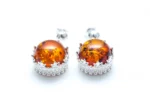 Stunning Princess Crown Drop Earrings Sterling Silver & Baltic Amber | Elegant Jewelry - Image 4