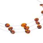 Elegant RAW Layered Cognac Amber Discs Necklace Genuine Baltic Beauty