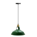 Modern Green Lampshade - Industrial Retro Style Metal Pendant Light for Contemporary Decor