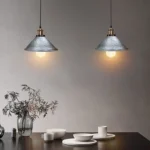Brushed Silver 2 Way Retro Industrial Ceiling E27 Hanging Lamp Pendant Light | Stylish Home Lighting