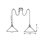 Brushed Silver 2 Way Retro Industrial Ceiling E27 Hanging Lamp Pendant Light | Stylish Home Lighting - Image 2
