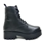 Alice Black Heeled Combat Boot - Stylish, Durable, Comfortable Women's Boots