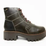 Anna Dark Brown Combat Boot - Women's Stylish & Comfortable Leather Boots with Side Zippers & Non-Slip Rubber Heels