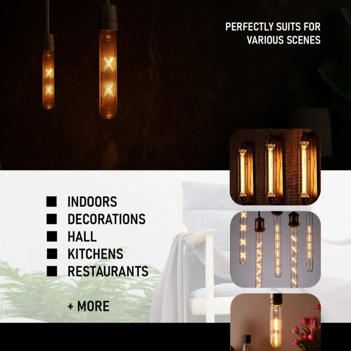 4W T185 B22 LED Non Dimmable Vintage Filament Light Bulb Energy-Saving, Eco-Friendly, Perfect for Cozy Atmospheres - Image 5