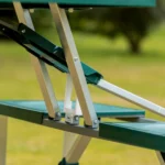 Outsunny Aluminum Picnic Table & Bench Set - Green | Foldable & Portable for Camping, Garden Parties, BBQs - Image 9