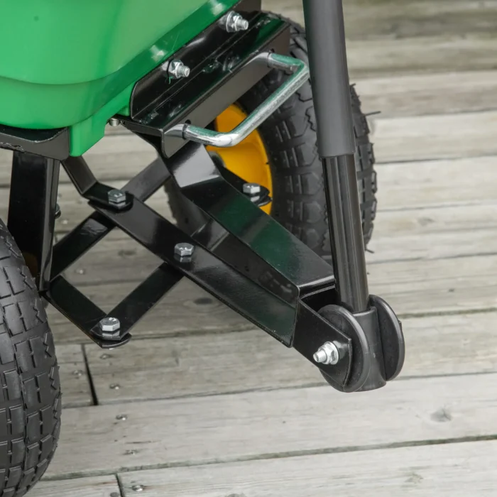Outsunny 75 Litre Large Garden Cart - Heavy Duty 4 Wheel Tipping Wheelbarrow - Green - Image 9