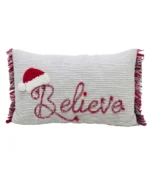Festive Christmas Throw Pillow for Couch - Believe 14" x 24" | Cozy and Elegant Holiday Decor