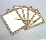 42-Pc Stationery For Him Gift Box Set with Reusable Desktop Organizer Box and Gold Pen - Black & Gold Geometric - Image 3