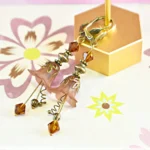 Elegant Vintage Victorian Style Earrings - Chocolate Brown & Antique Bronze Bell Flower Lucite Jewelry