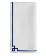 Elegant Table Cloth Napkins Set of 4 with Blue Embroidery - 100% Cotton, 20" x 20" - Ideal for Dinners, Parties & Gifts