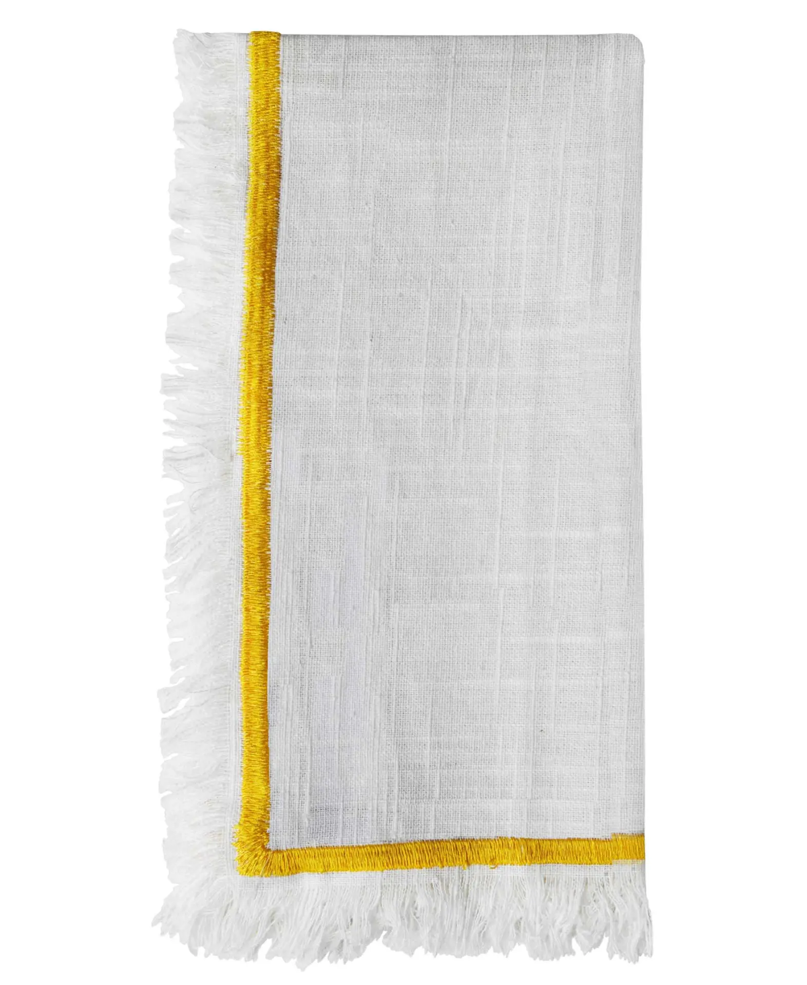 14914214_large.webp Elegant Table Cloth Napkins Set of 4 with Yellow Embroidery - 100% Cotton, 20" x 20" Ideal for Parties, Dinners & Gifts - Image 1