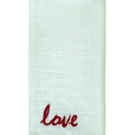 Elegant 100% Cotton Table Cloth Napkins Set of 4 with Red Embroidery - Perfect for Dinner Parties, Holidays & Special Occasions