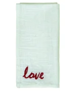 Elegant 100% Cotton Table Cloth Napkins Set of 4 with Red Embroidery - Perfect for Dinner Parties, Holidays & Special Occasions