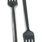 Vibhsa Black Silverware Dinner Fork Flatware Set of 6 Elegant Stainless Steel Cutlery with PVD Coating