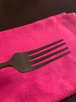 Vibhsa Black Silverware Dinner Fork Flatware Set of 6 Elegant Stainless Steel Cutlery with PVD Coating - Image 3