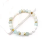 Elegant Amazonite & White Lava Stone Essential Oil Diffuser Bracelet