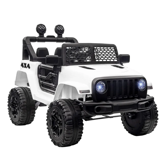 HOMCOM 12V Kids Electric Ride On Car Truck with LED Headlights and Remote Control Off-Road Adventure Toy - Image 1