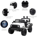 HOMCOM 12V Kids Electric Ride On Car Truck with LED Headlights and Remote Control Off-Road Adventure Toy - Image 5