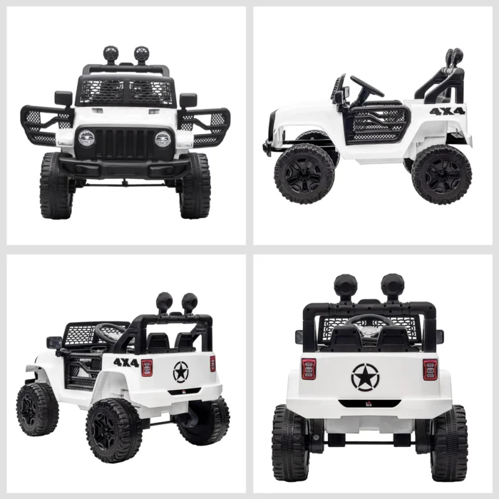 HOMCOM 12V Kids Electric Ride On Car Truck with LED Headlights and Remote Control Off-Road Adventure Toy - Image 8