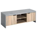 HOMCOM 1.2M Wooden TV Stand Cabinet - Stylish Entertainment Center with DVD CD Storage - Fits Up to 50-Inch TV - Grey Finish