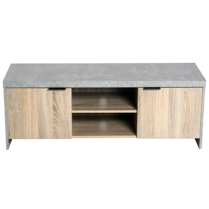 HOMCOM 1.2M Wooden TV Stand Cabinet - Stylish Entertainment Center with DVD CD Storage - Fits Up to 50-Inch TV - Grey Finish - Image 6